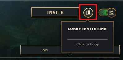 Bouton LOBBY INVITE LINK